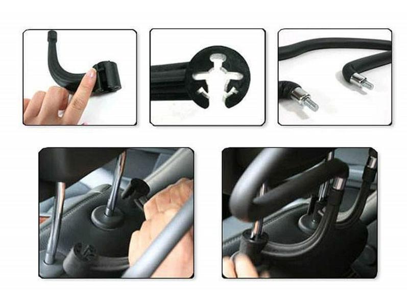 Rücksitz Edelstahl Kleiderbügel - Belastbar, PU-Stütze