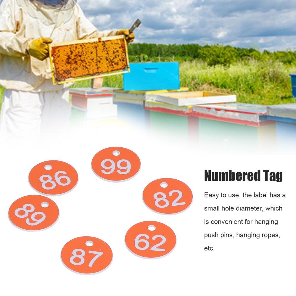 50Pcs Numbered 51-100 Numbered Labels Round Shape Animal Husbandry Tags  Beekeeping