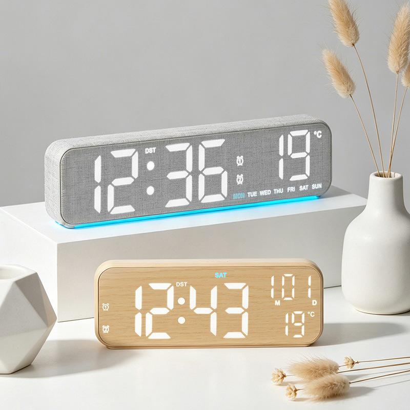 Premium LED Desk Clock: Elegant Silent Alarm for Living Room Tabletop