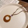 Newly Arrived Luxurious Retro Hoop Pendant Necklace for Women - Minimalist Chinese Style Accessory for Summer 2025