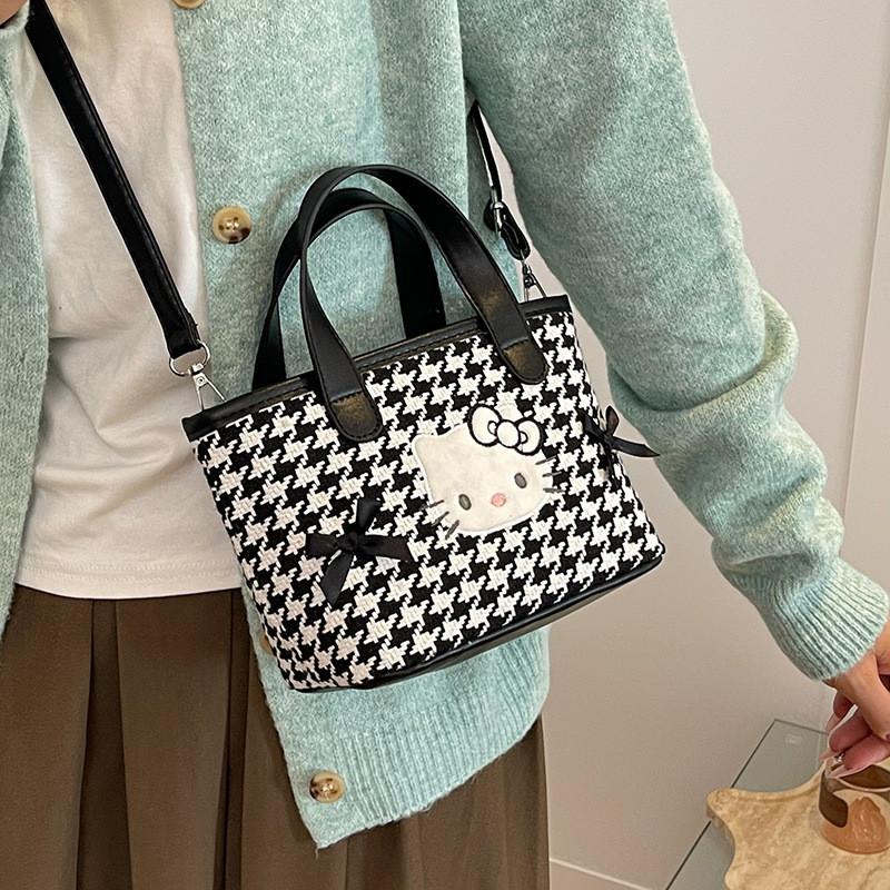Hello Kitty Crossbody Patterned Shoulder Bag With Zipper Closure For Fashion Women