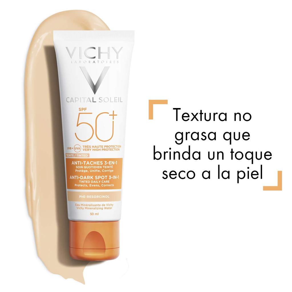 Vichy Ideal Soleil Cream Leather Perfecter Cream SPF Sunscreen 50ml of Facial Protection 50+ -