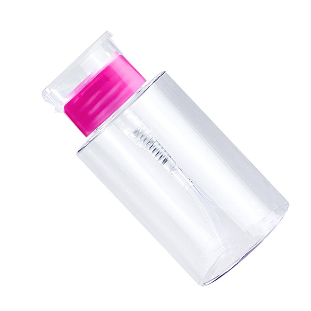 Portable Empty Pump Dispenser Nail Polish Remover Refillable Container Fluid PP Press Bottle Accessory Storage Box Case
