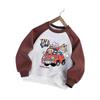 2025 Pojkars Bil Sweatshirt - Trendig Koreansk Stil Vår/Höst Vardagstopp för Barn