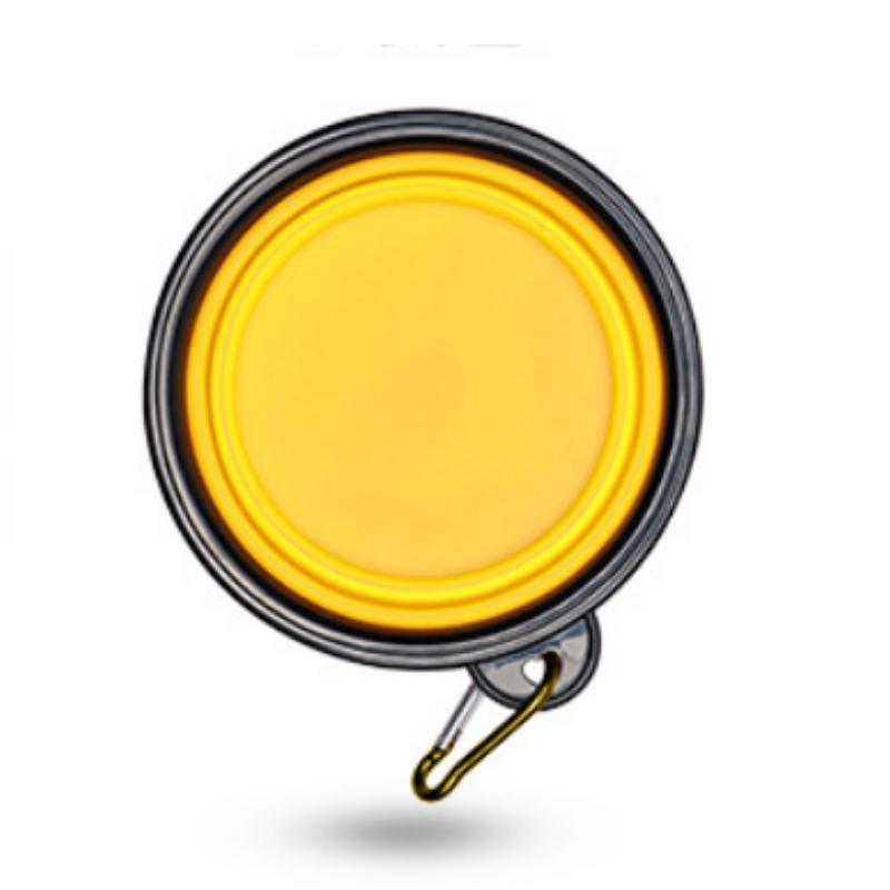 

350 мл 1000 мл портативная складная миска для кошек и собак, таз для путешествий на открытом воздухе, портативная силиконовая миска для домашних животных, складная миска для еды 1000ml жёлтый