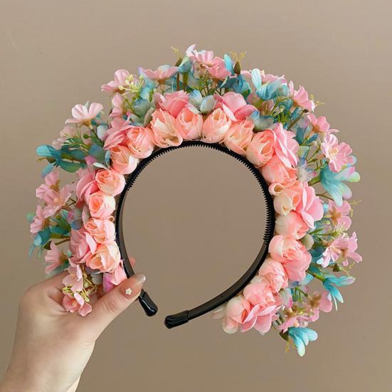 Rutschfestes Blumen-Stirnband für Mädchen, Bequeme, Flexible Haar-Accessoires mit Kunstblumen, Traditionelle Nationale Haarnadel für Hanfu-Party