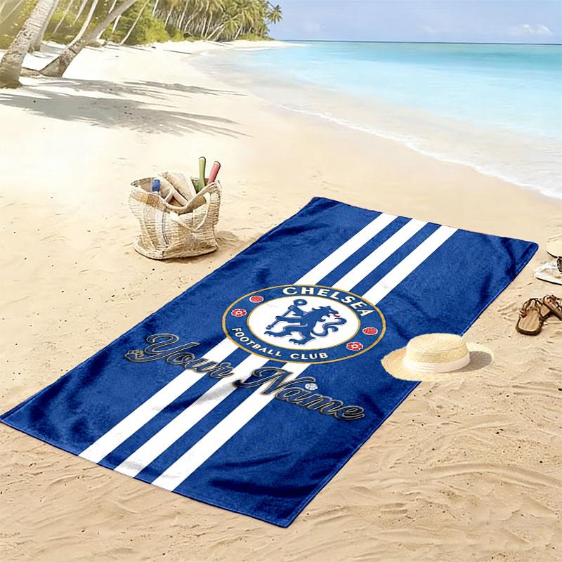 Chelsea F Custom Name Print Beach Towel, Large Soft Quick Dry Towel for Beach Camping Swimming