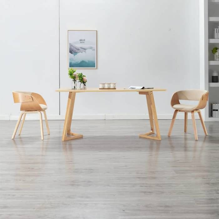 VidaXL Chaise à Dîner avec Cadre en Bois Chaise de Salle à Manger Chaise de Repas Chaise de Cuisine Chaise de Salon Crème 283112