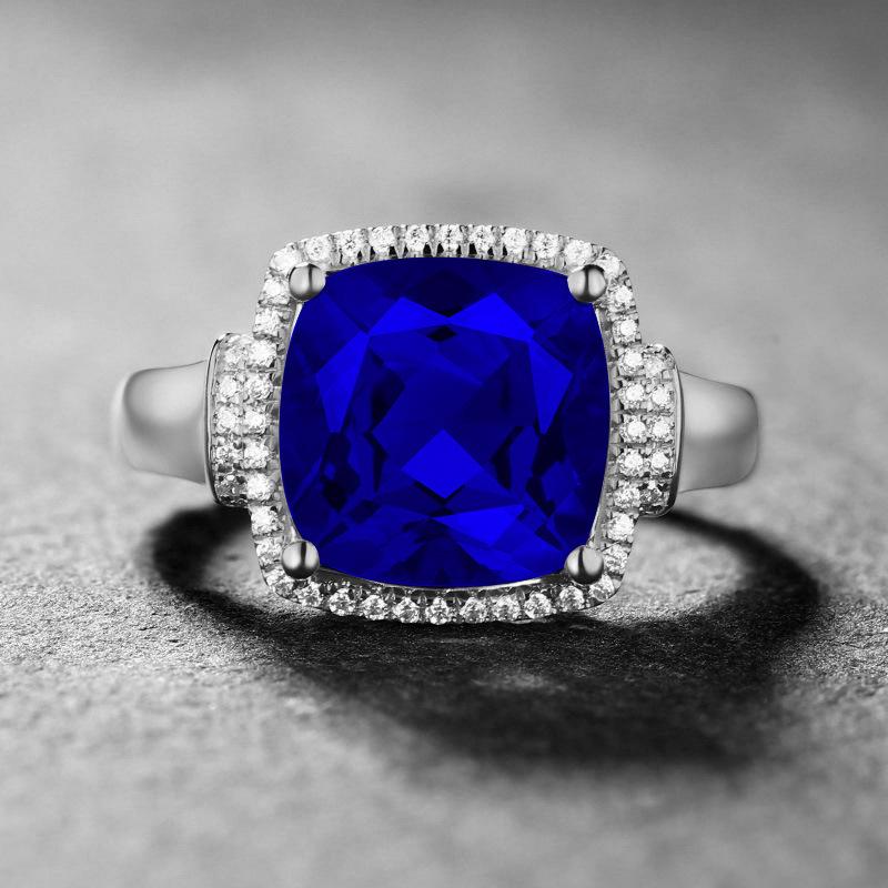 WOSIKATE Luxury Ruby Engagement Ring For Women Fashion Jewelry  CopperPlated Sapphire Emerald Ring Party Gift Drop Shipping