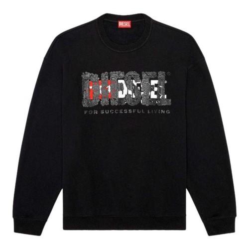 Diesel Mens Double Destroyed Logo Sweatshirt