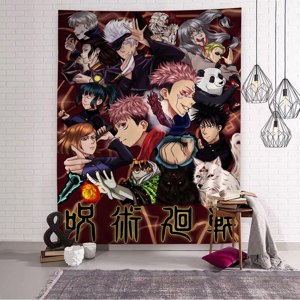 Jujutsu Kaisen Suguru Geto Vintage Colorful Tapestry Wall Hanging Hanging Tarot Hippie Wall Rugs Dorm Home Decor