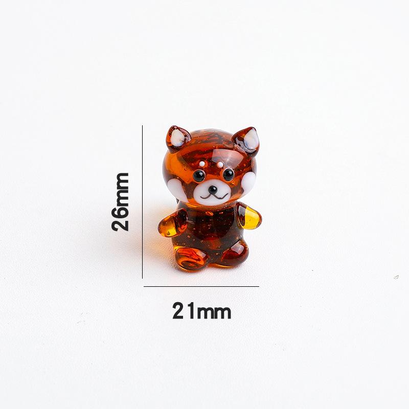 Creative Japanese-style Mini Glass Animals Ornaments Cute Forest Animal Owl Deer Tiger Glass Ornament Home Decor Accessories