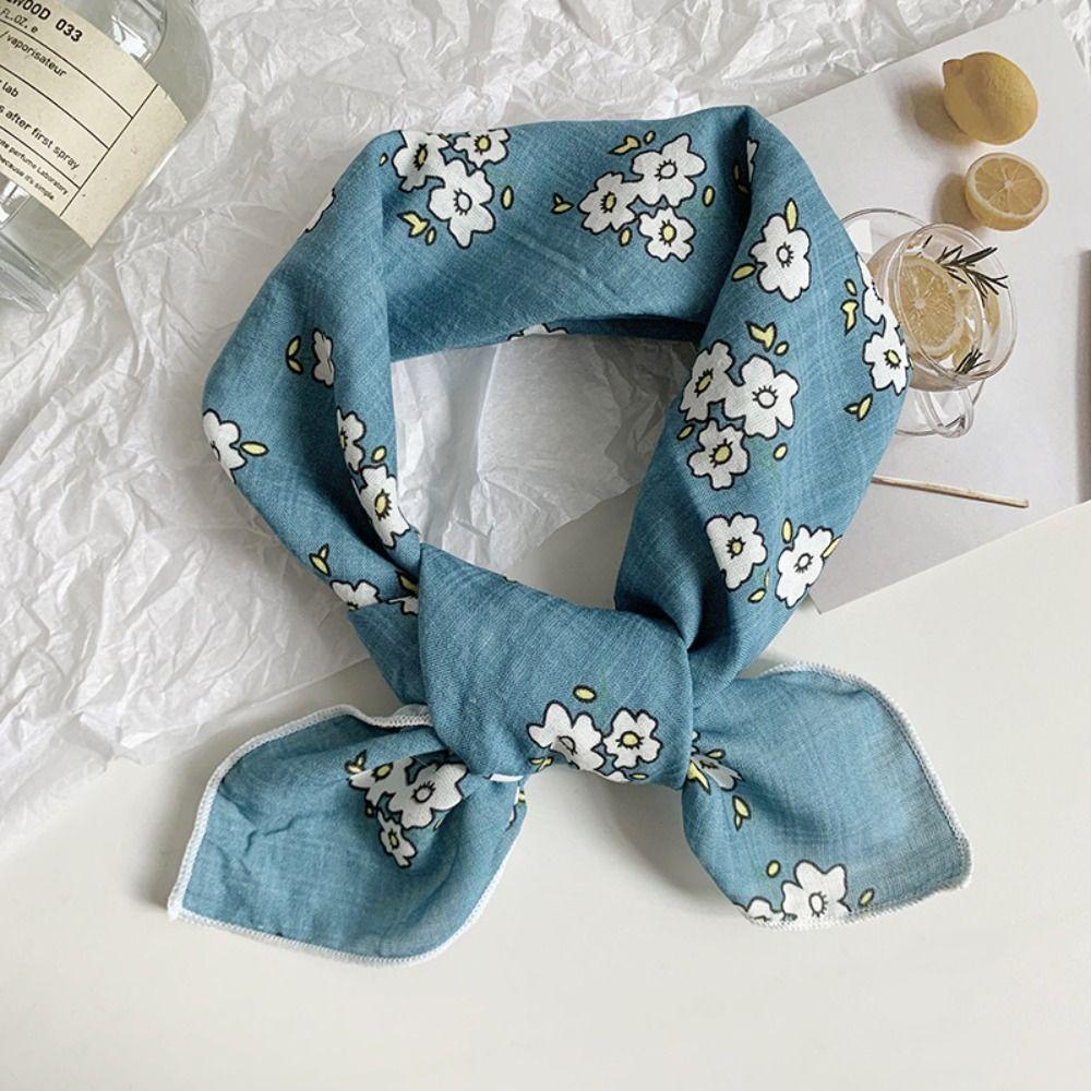Hair Band Small Square Scarf Neckerchief Printed Silk Scarf Fashion Flower Print Scarves  Daily