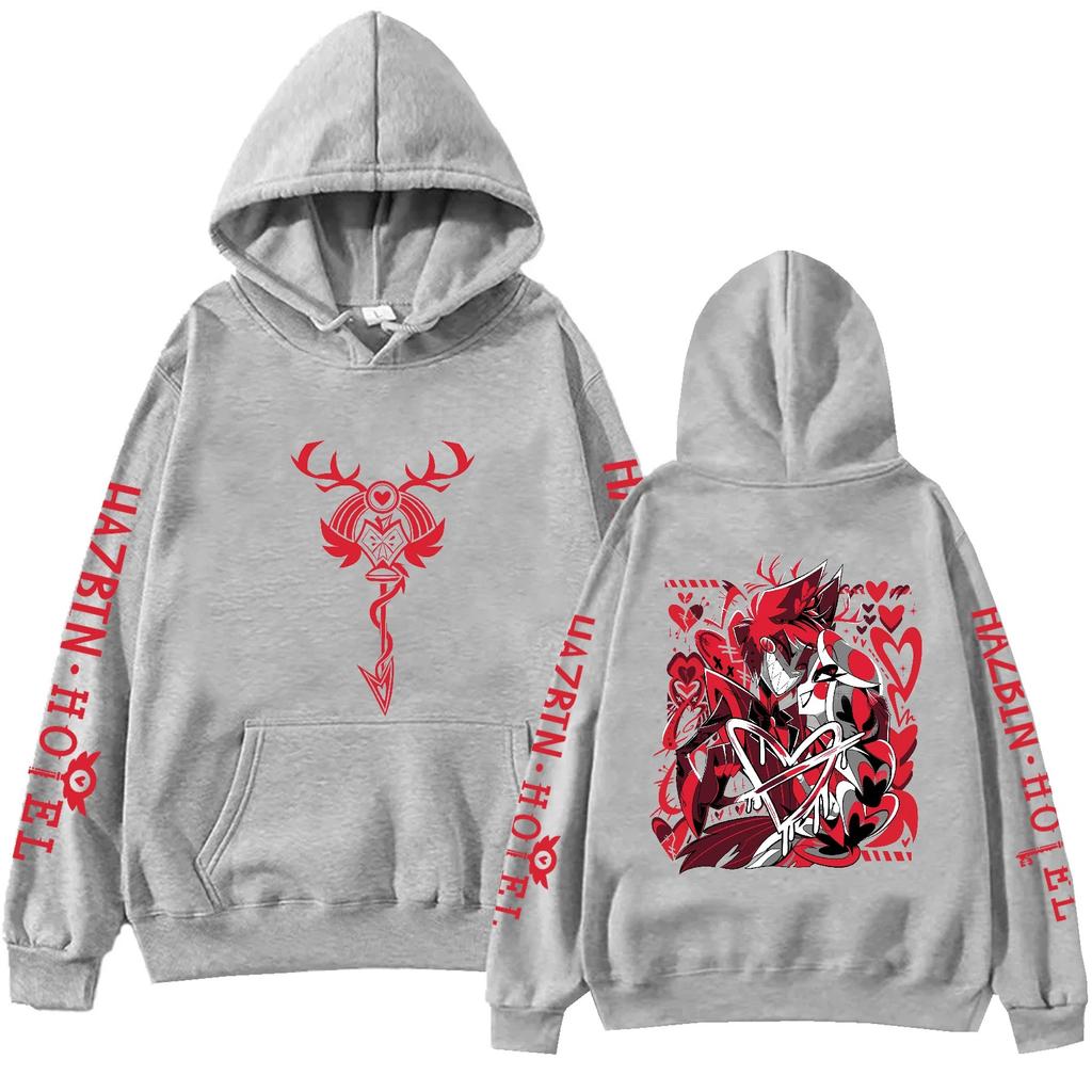 Hazbin Hotel Alastor and Charlie Graphic Print Hoodie Casual Harajuku Fashion Pullover Hooded Sweatshirt Oversized Hoodies