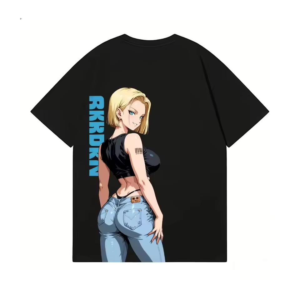 Anime Dragon Ball Android 18 Printed T shirt Men's and Women's T shirt Men's Top Sports T shirt Men's T shirt Summer Tee 2026