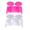 2Pcs Nail Dappen Dishes Dual Compartments Reusable Shatterproof Smooth Edge Wide Application Eco-friendly Plastic Nail Dual Cup Dampen Dish