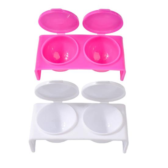 2Pcs Nail Dappen Dishes Dual Compartments Reusable Shatterproof Smooth Edge Wide Application Eco-friendly Plastic Nail Dual Cup Dampen Dish