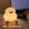 Cartoon Cute Duck Silicone Lamp USB Rechargeable Touch Dimming Timer Sleep Night Light Children's Room Bedroom Decorative Use