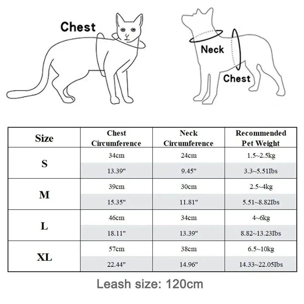 Katzen Geschirr und Leine Set Ausbruchsicheres Kätzchen Geschirr für Katze Kleiner Hund Atmungsaktiv Welpe Haustier Spazierleine Katzenhalsband Zubehör