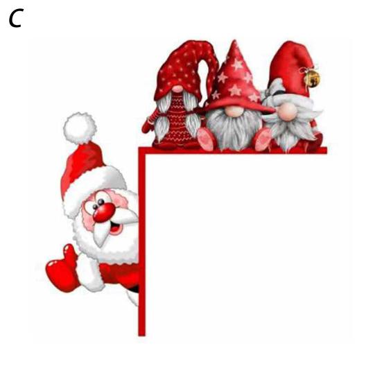 Weihnachts-Türrahmen-Dekoration Rustikal Holz Santa Claus Elch Wichtel Elf Links