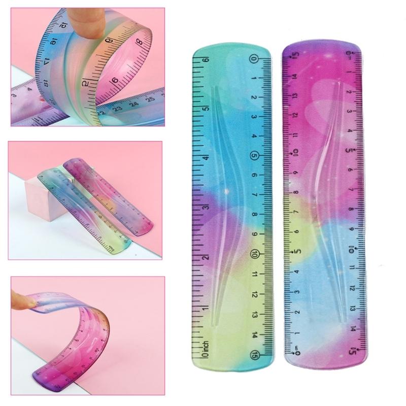 Flexible Ruler Set Soft Bendable Rulers Shatterproof for Students Designers School Office Home Use Various Measurements