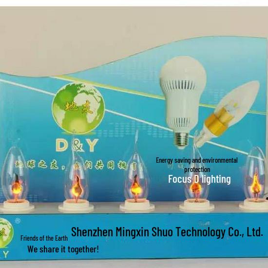 Cross-border Flickering Flame LED Lamp E27/E14 C35 Candle Bulb for Café Decor