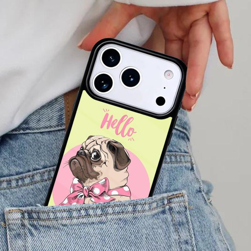 Angel Pug Phone Case for iPhone 16e 15 14 13 12 17 Pro Max Plus Air 17pro Cover Coque