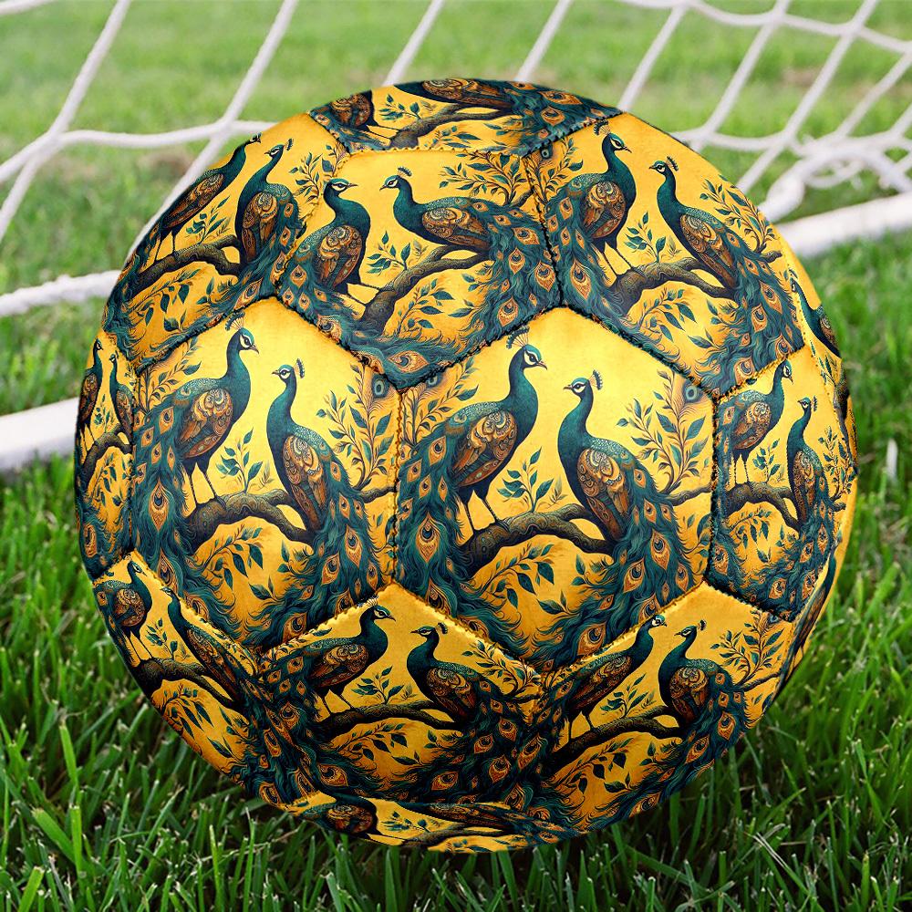 1pc Peacock Pair Branch Size 5 Soccer Ball Professional Match Training Football Indoor &Outdoor Sports Ball Lightweight Durable M6544