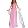 French Style Wrap Chest Sleeveless Long Dress, Fashion Women's Casual Evening Party Dress for European American Women