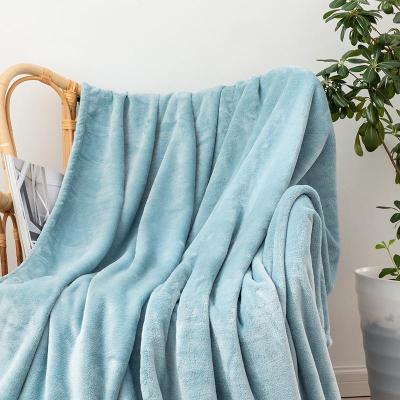 Solid Color Flannel Blanket - Cozy Air Conditioning or Office Nap Blanket