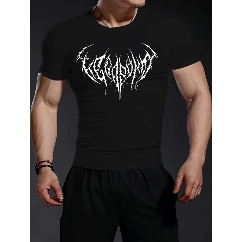 

European sizes Men S Athletic Compression T-Shirt Stylish Skull Print Design, Slim Fit, Black, Cycling Apparel | Skull Print Tee | Stretchy Fabric 4XL