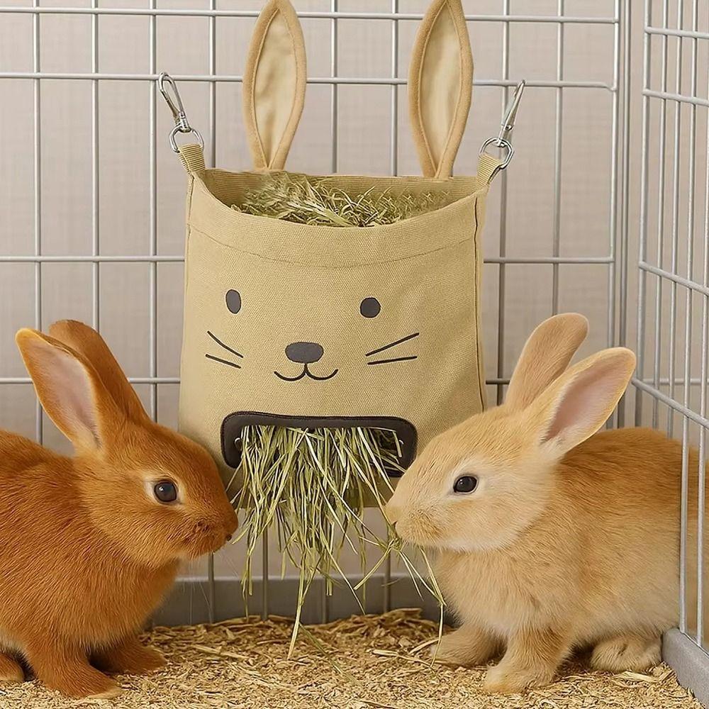 Rabbit-shaped Hanging Hay Bags  for Dutch Pig Hamster Feeding Bag Little Pet Products