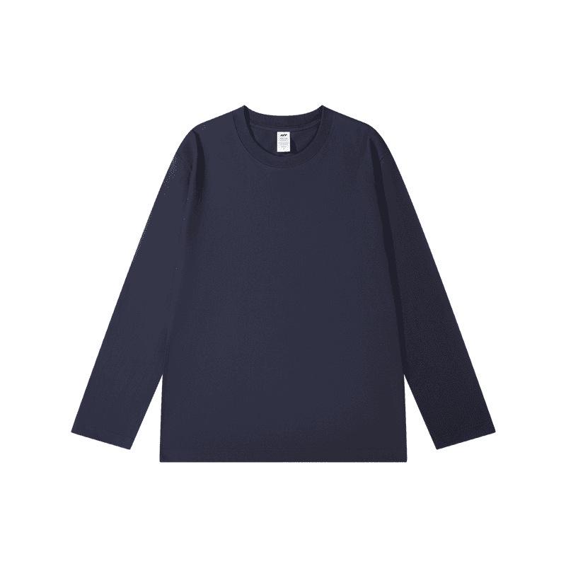 

240g Unisex Heavyweight Long Sleeve Cotton T-shirt, Loose Fit, Pure White, Versatile Autumn/Winter Base Layer L for 115-130 jin