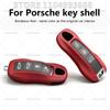 For Porsche Mancan Panamera Cayenne 718 911 Boxster Caymantaycan Key Cover Shell Replacement Kit Car Key Case Bordeaux Red Color