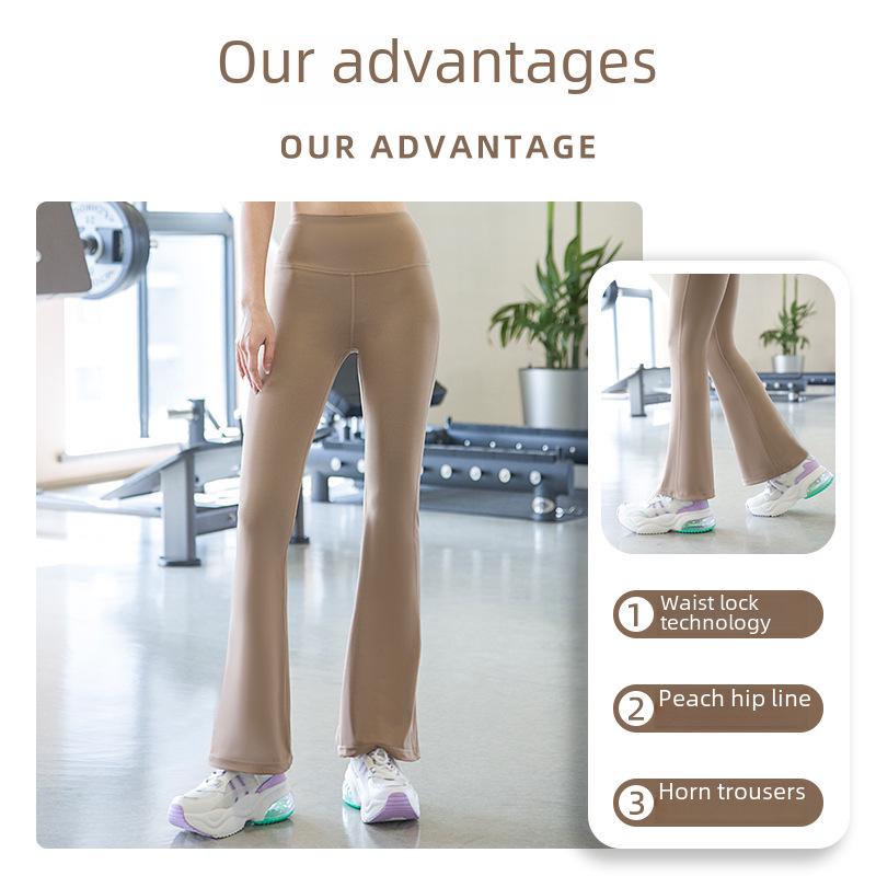 2024 Women's High-Waist Flared Yoga Pants - Stretchy, Hip-Lifting, Wide-Leg Fitness Pants