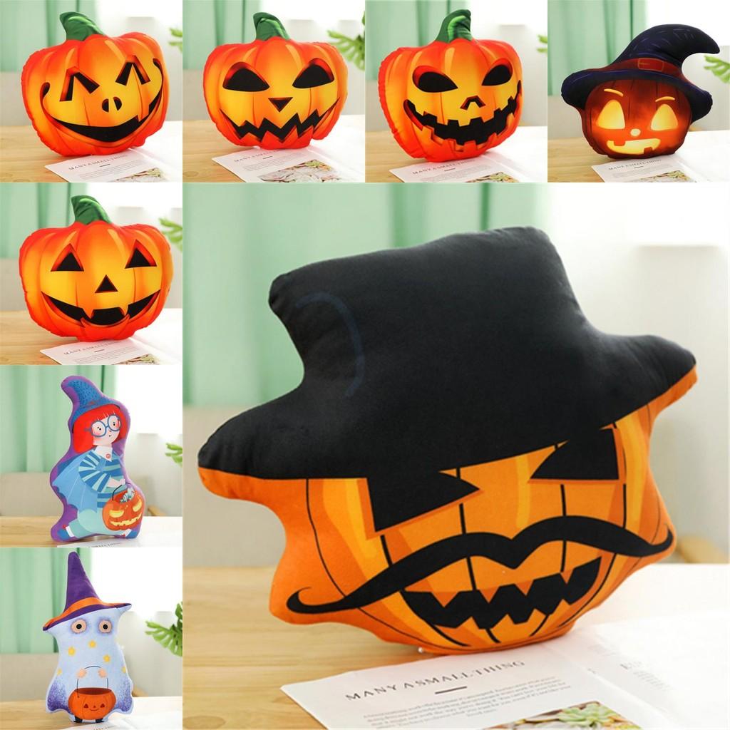 Pumpkin Plush Halloween Cushion Stuffed Toy Cartoon Doll Decorations Gift Kids