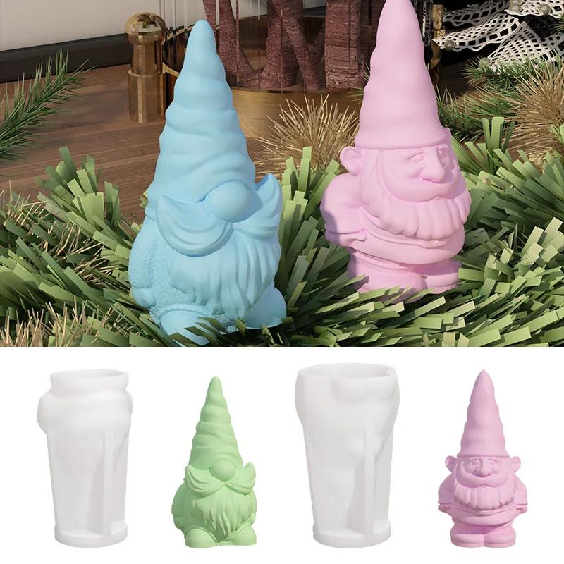 1pcs Santa Dwarf candle silicone mold 3D Faceless Santa Claus candle Plaster soap resin craft mold Christmas gift making tool