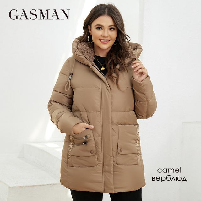 Gasman 2022 Fashion Down Jacket Women's Plus Size Short Casual Hooded Pocket Parkas Women Female Coat Outwear GM-82211