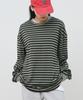 Modernoment Striped Oversized String Long Sleeve [Gray]