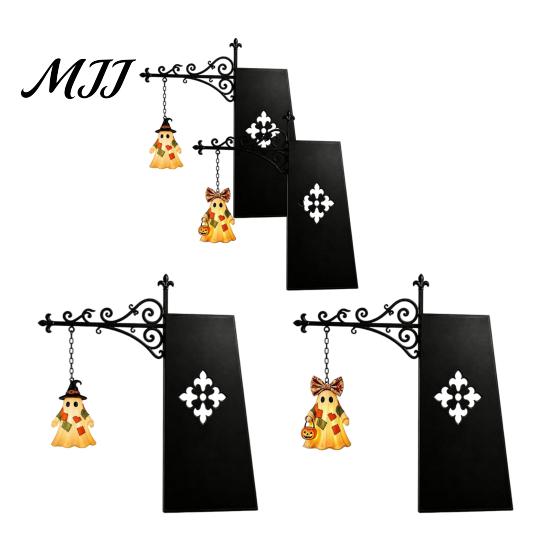 Retro Style Halloween Props Library Lantern, Decorative Bookshelf Lamp, Patchwork Ghost Durable Seasonal Holiday Accents Light with Witch Hat, Spooky