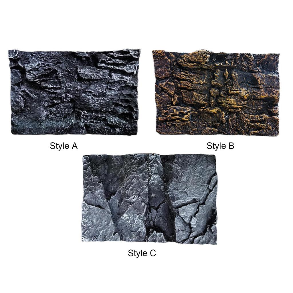 Aquarium Background Rocky Terrarium Decor Polyurethane Fish Tank Backdrop Lifelike Stone Panel for Turtle Reptile