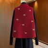 Women's Embroidered Wool Stand Collar Vest