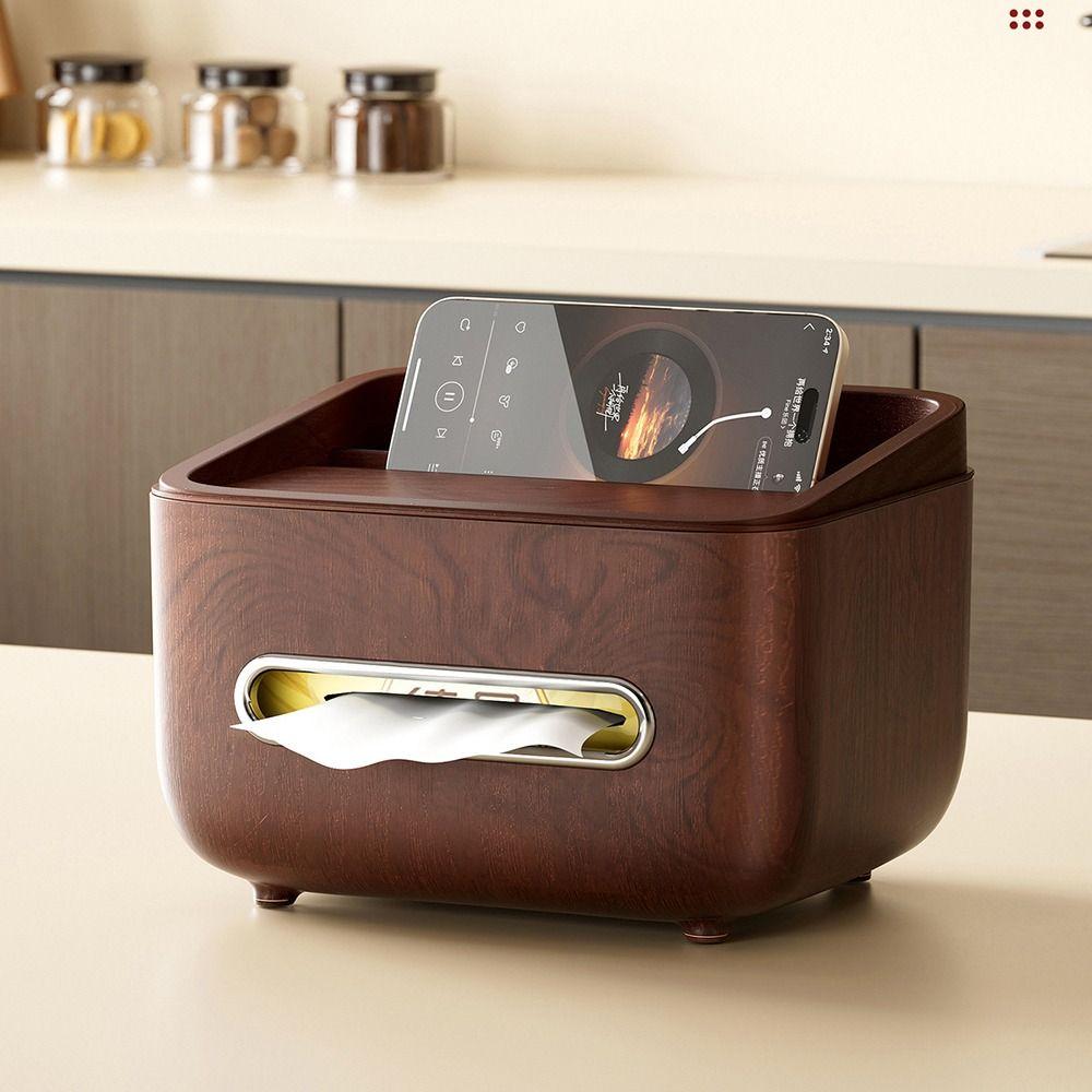 Partition Storage Multifunctional Tissue Box Dustproof Desktop Organizer Remote Control