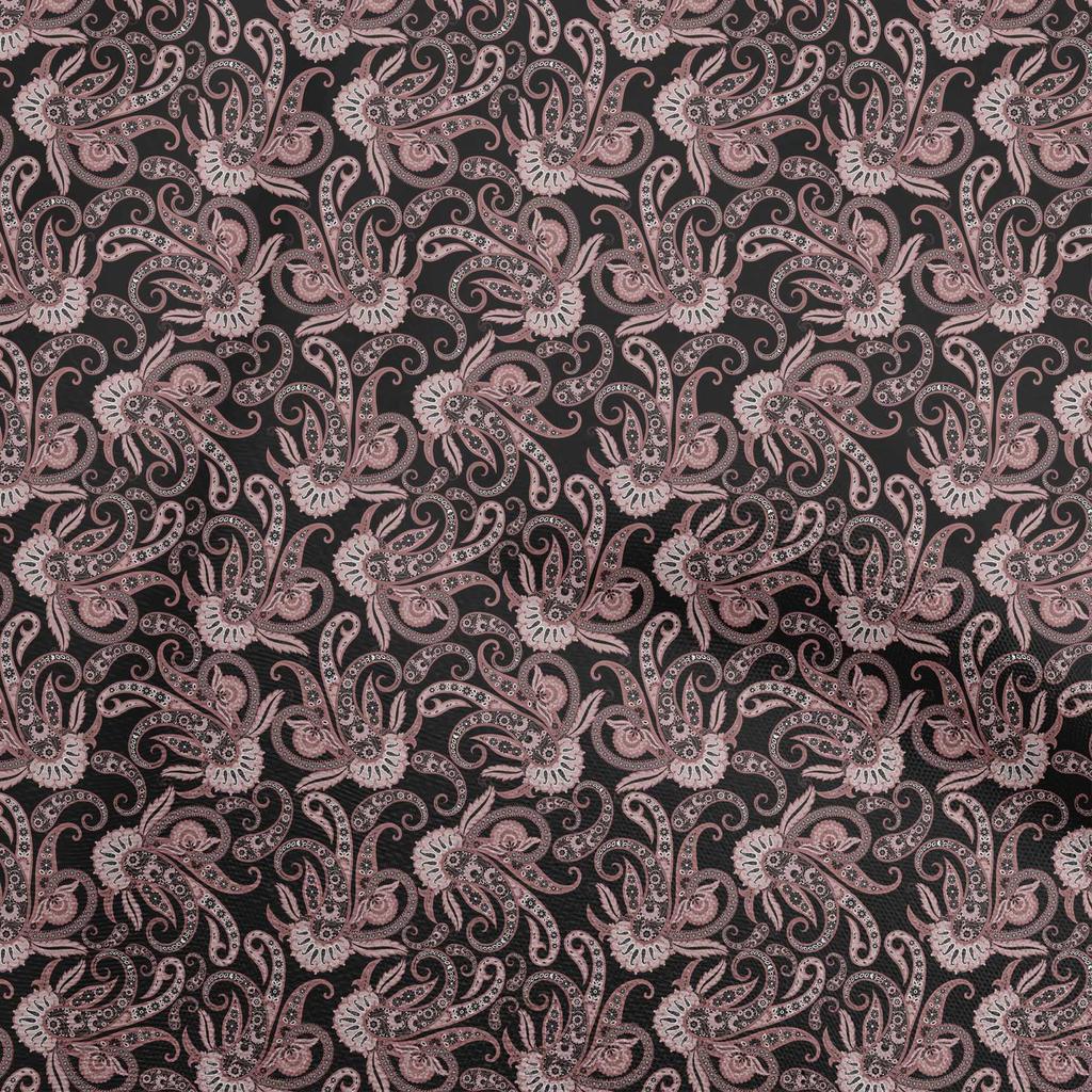 oneOone Cotton Flex Dusty Blue Fabric Asian Paisley Quilting Supplies Print Sewing Fabric By The Yard 40 Inch