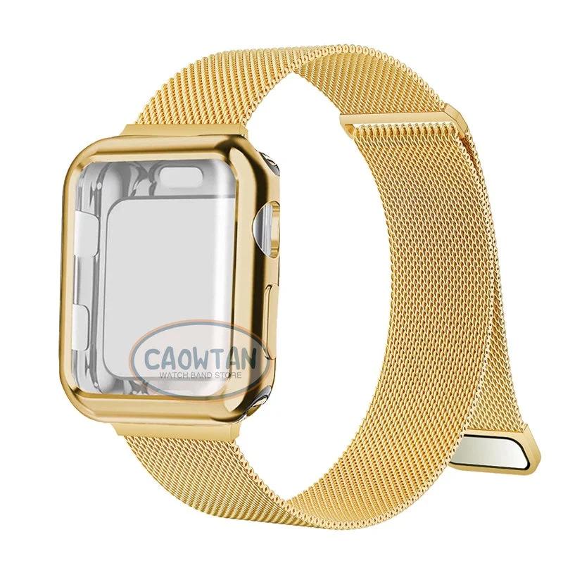 Milánský pouzdro+řemínek pro Apple Watch Band Ultra 49MM 41 40 44mm 38mm 46mm TPU obrazovka iWatch Series 10 9 8 7 6 SE 5 4 Correa 42mm