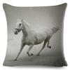 Elegant Running Horse Cushion Cover Graceful Gallop Pose Soft Decorative Square Pillow Modern Living Room Bedroom Decor xcm