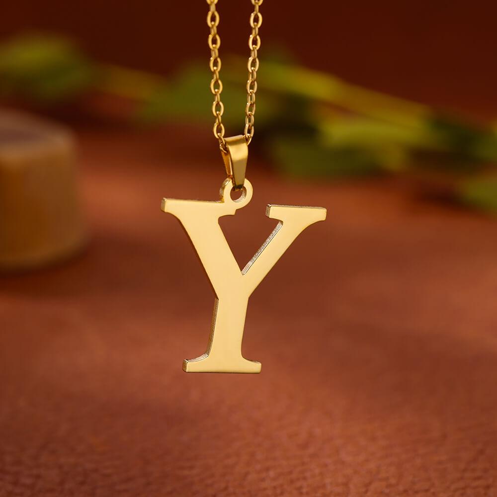 Elegant Initial Letter Stainless Steel Necklace Women Gold Color Alphabet Pendant Necklaces Vintage Waterproof Zircon Gifts