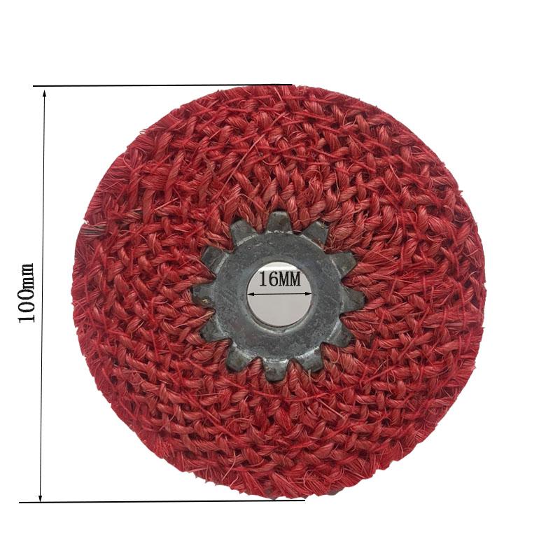 

100x16mm Stainless Steel Sisal Cloth Polishing Wheel with Purple Iron Core for Mirror Finish on Angle Grinders