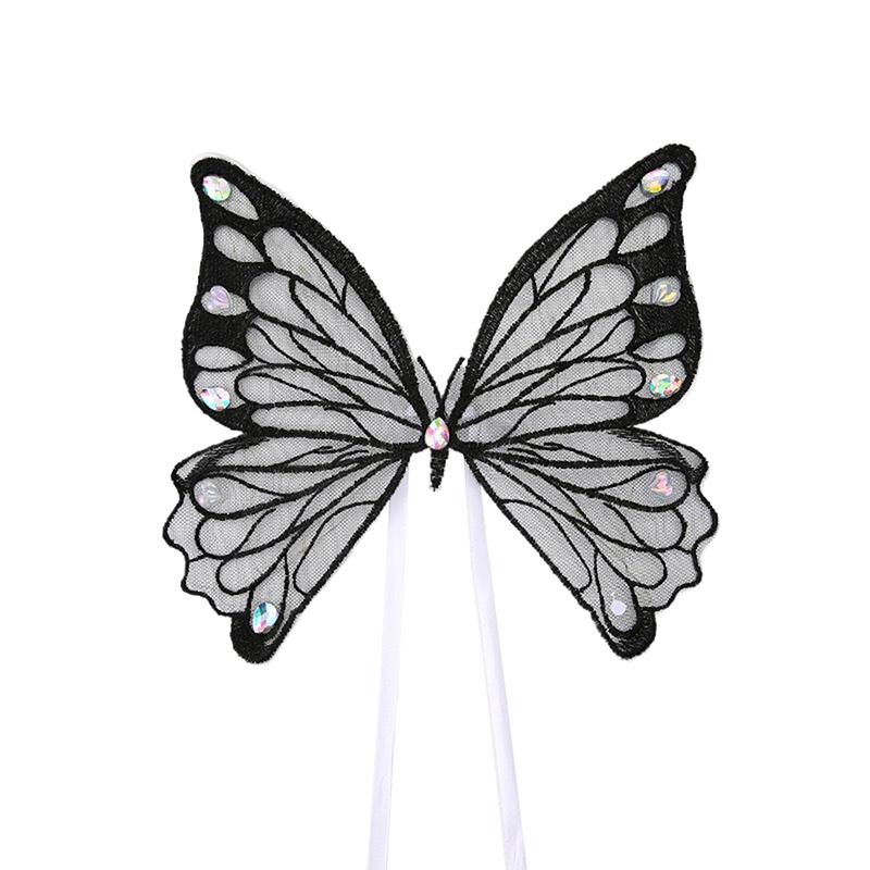 

Украшение для торта на День святого Валентина, большая бабочка ручной работы, королева-мать, с днем рождения, любовь, светодиодная подсветка, принадлежности для выпечки чёрный