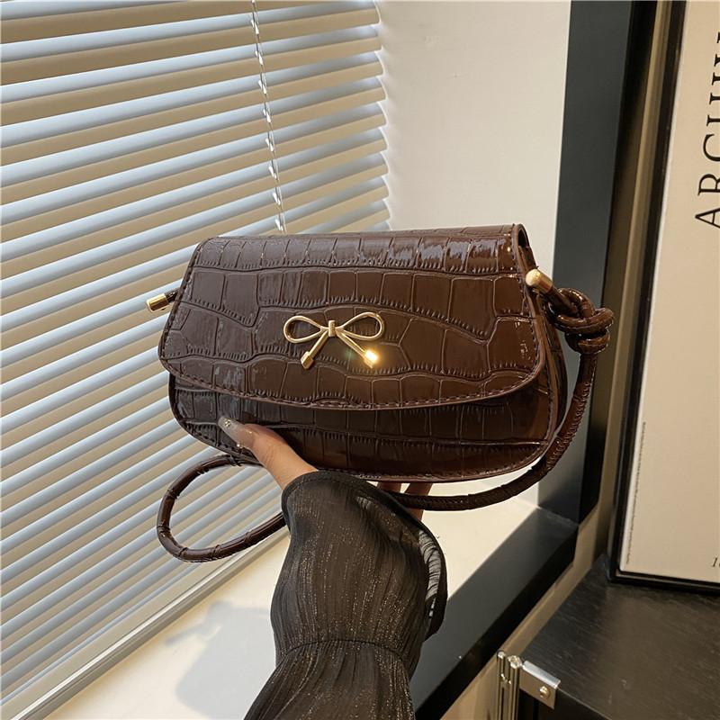 Fashion Bow Shoulder Armpit Bag Beautiful Solid Color Summer Simple Commuter Versatile Messenger Bag Women